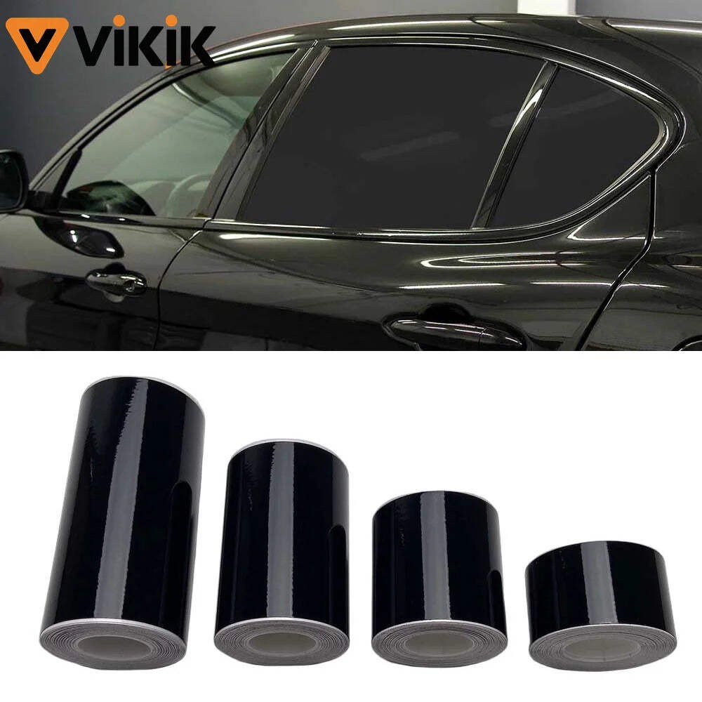 3/5/7/10CM Black Glossy Vinyl Stripes Car Tape Waterproof Window Trim Film for H