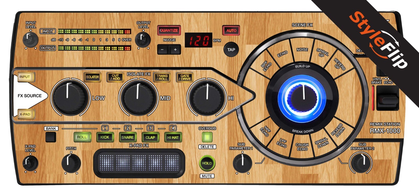 Pioneer Remix Station RMX-1000 Skin | Wood #5 | Protective Decal | StyleFlip