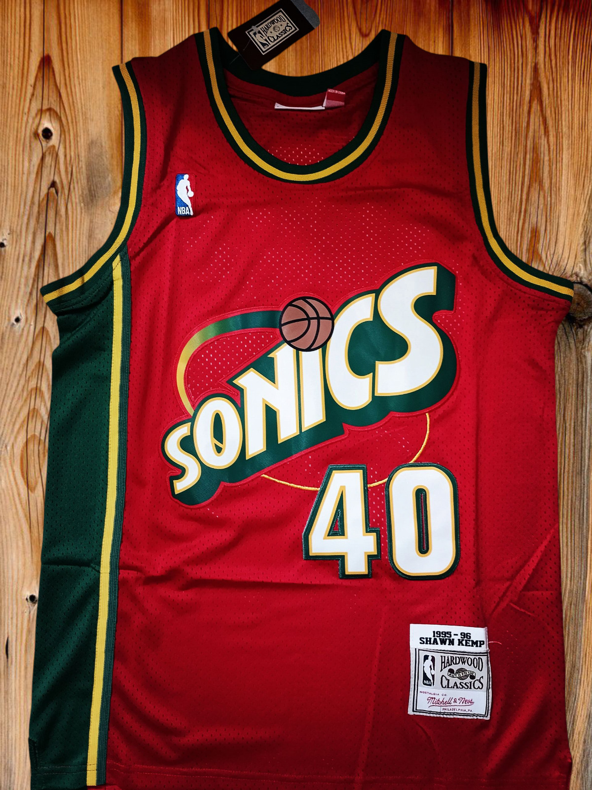 Shawn Kemp Jersey #40 Seattle Supersonics Jersey Throwback Red Jersey US Seller