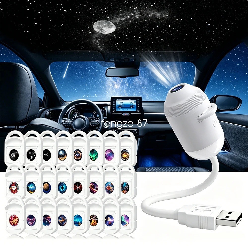 Hd Smart Dynamic 5d Holographic Night Light Projector, 2 In 1 Galaxy Night Light