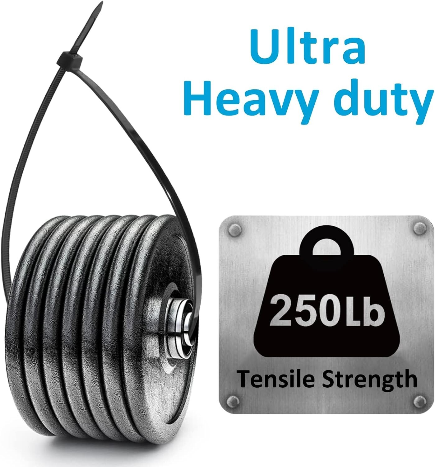 Large Zip Ties 18 Inch (Actual 20 Inch), 50 Pack, Long Zip Ties Heavy Duty with