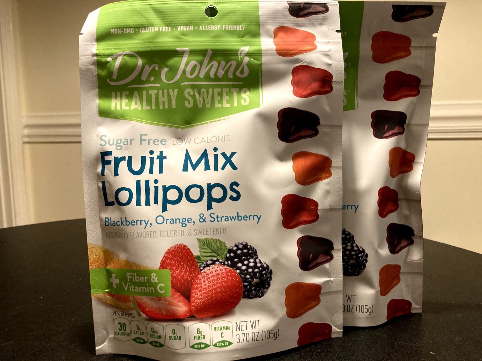 2 Pack Dr. John’s Sugar Free Candy, Fruit Mix Lollipops-BB 02/07/26