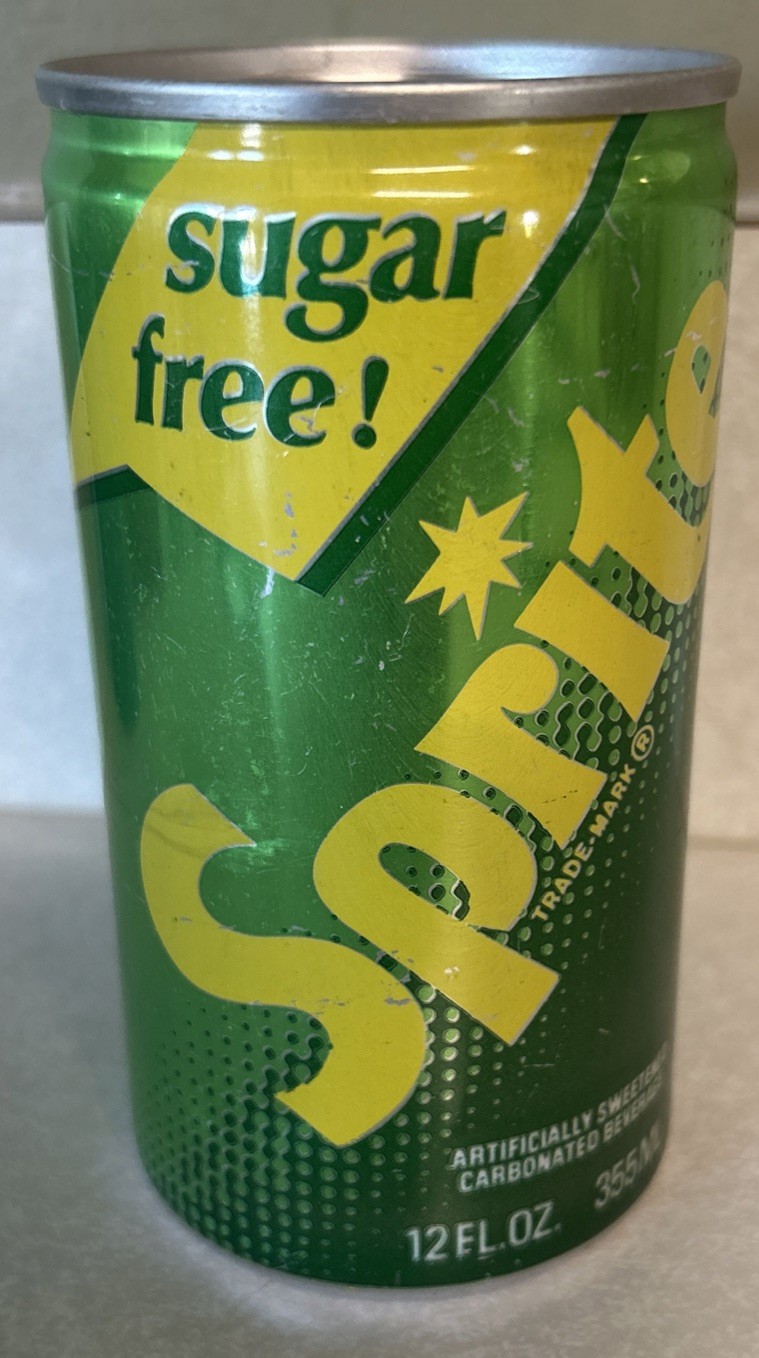 Vintage SPRITE Sugar Free! 12oz. Empty Aluminum Pull Tab Can