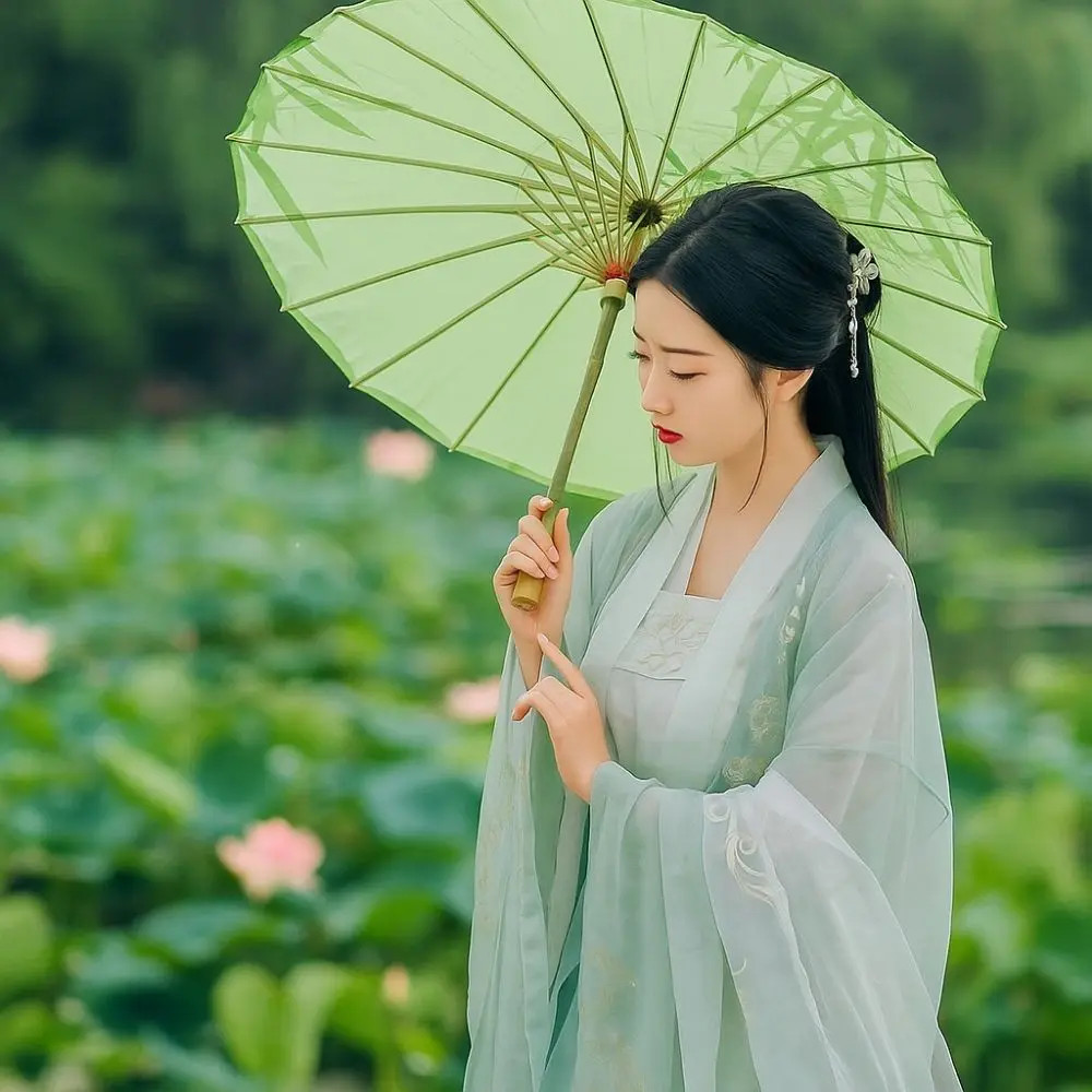 Practical Bamboo Oil Paper Umbrella Chinese Style Rainproof Hanfu Umbrella Class