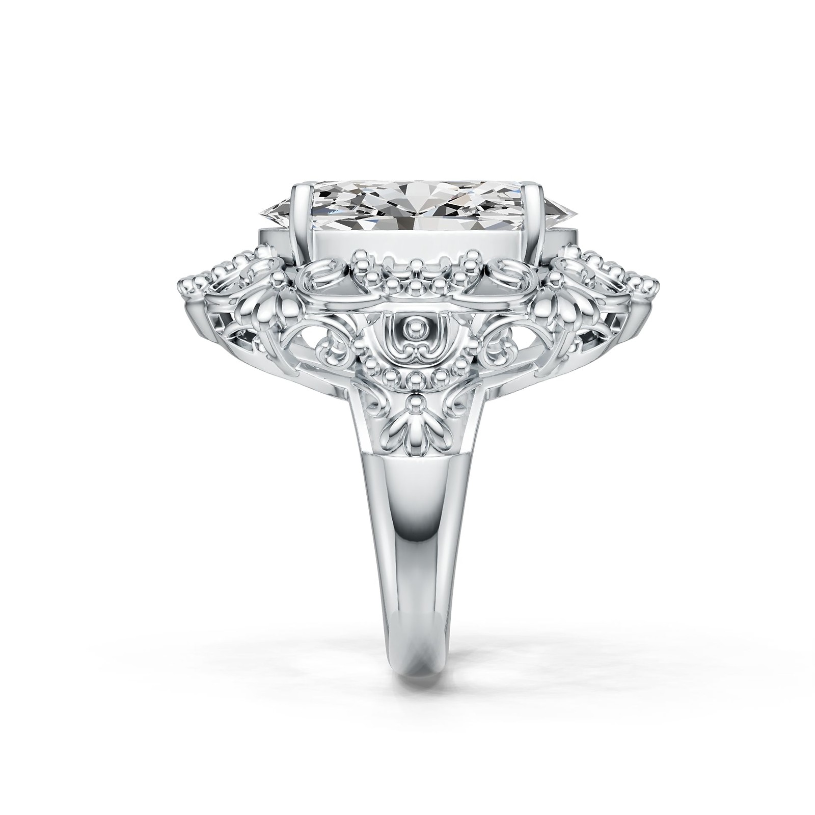 Sterling Silver Semi Mount Ring Setting Oval OV 20X15mm Cocktail Ring