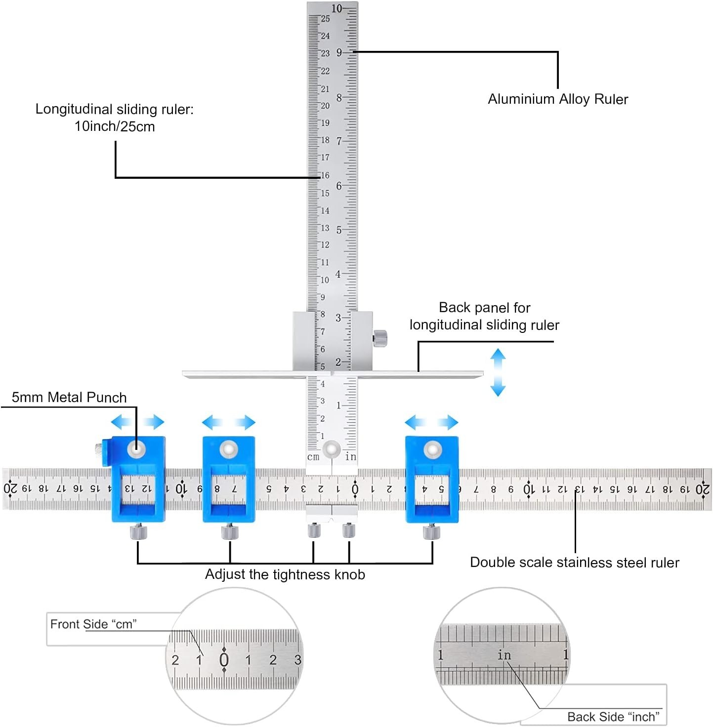 Cabinet Hardware Jig with Automatic Center Punch - Precision Drilling
