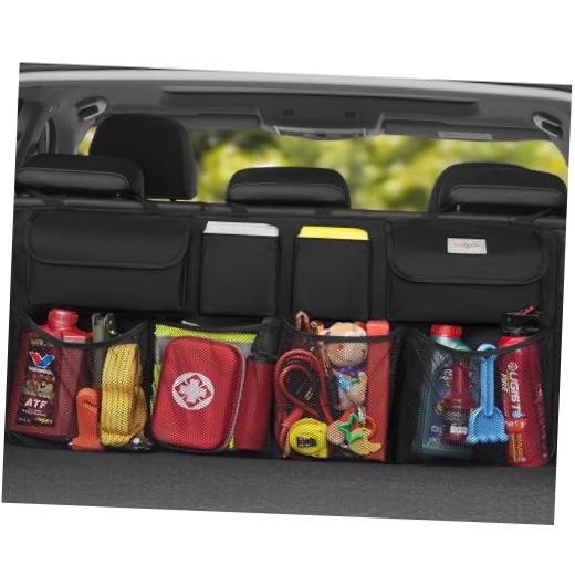 SURDOCA Car Trunk Organizer, LARGE CAPACITY Car Storage Bag L-35.5x18.2in Black