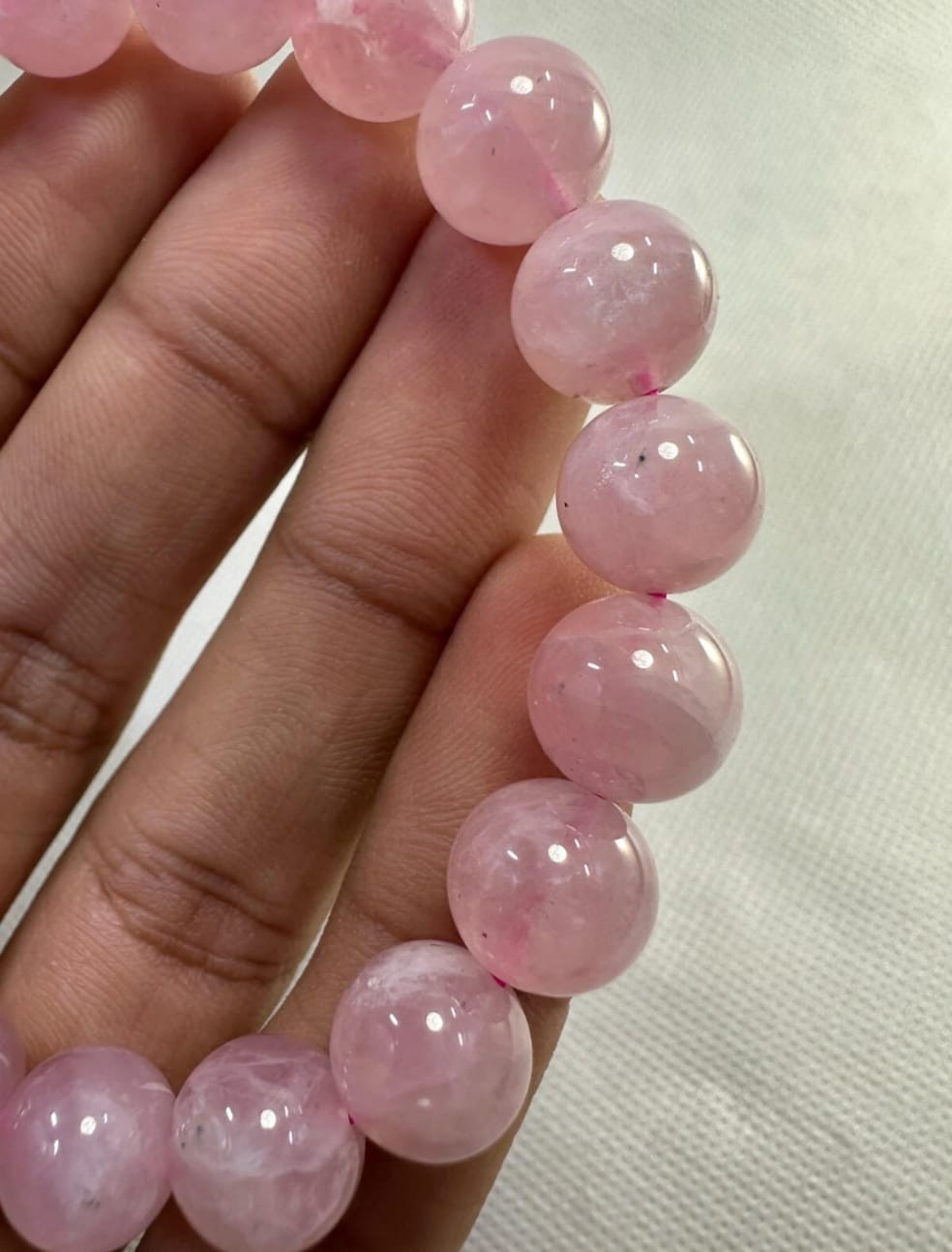 Top Quality Gemstone Rose Quartz Stretchable Bracelet Handmade