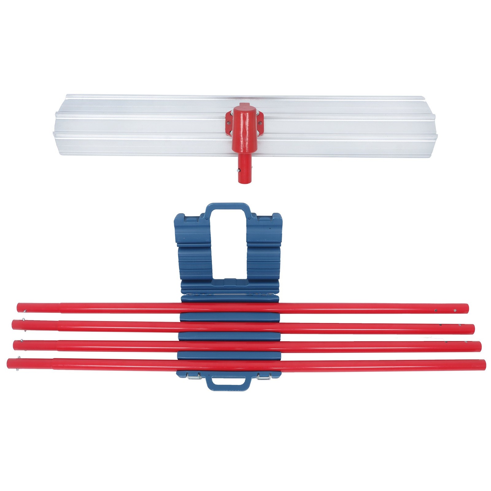 Large Red 48 X 8 " Concrete Bull Float With 4 Rods For Storage Box