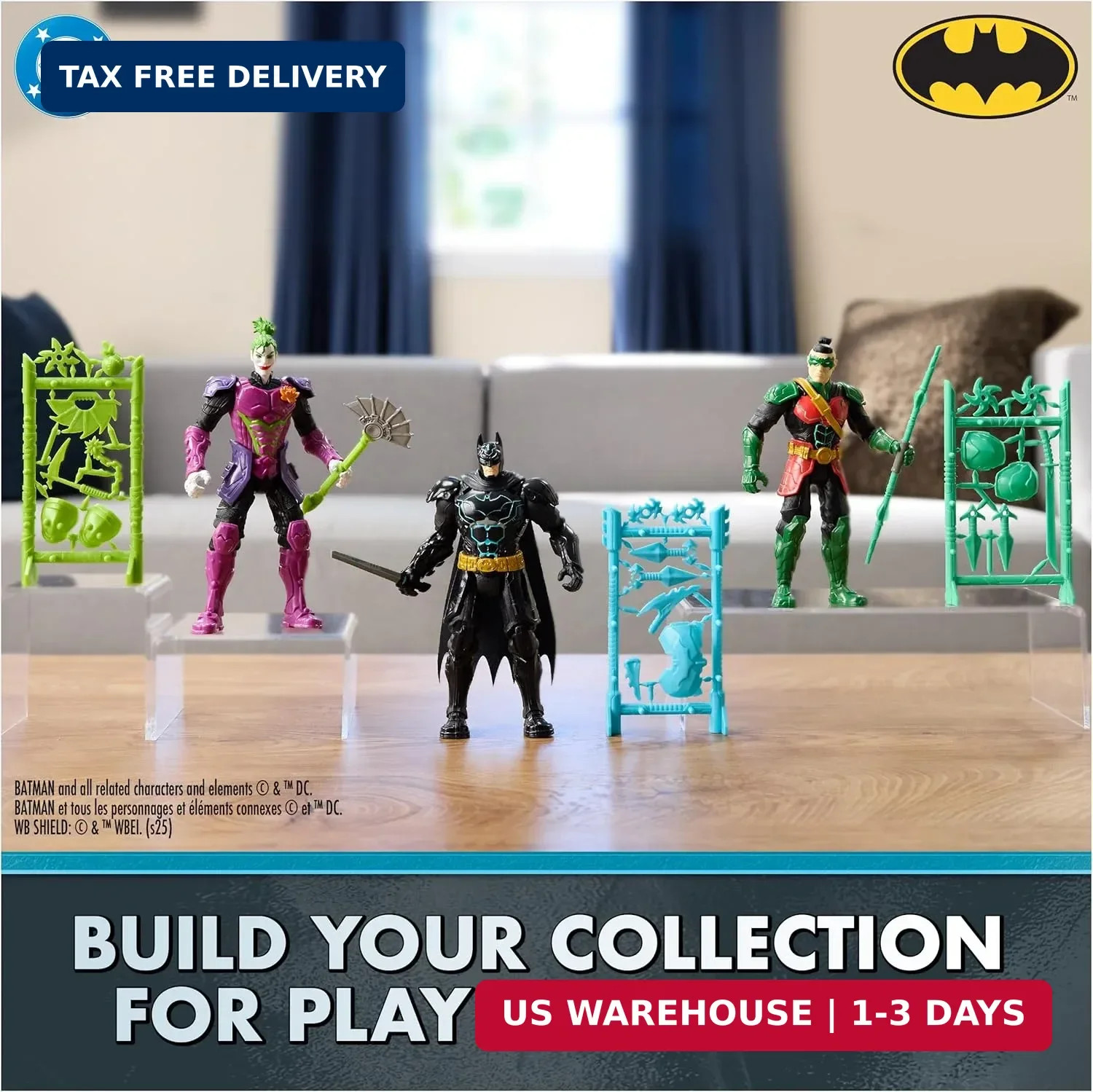 DC Comics, Batman Ninja Strike 6" 3-Pack Battle Set Action Figures with Pop-Out