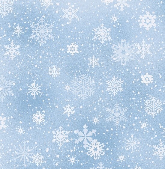 Cotton Snowflakes Lanscape Medley Cotton Fabric Print by the Yard D401.74