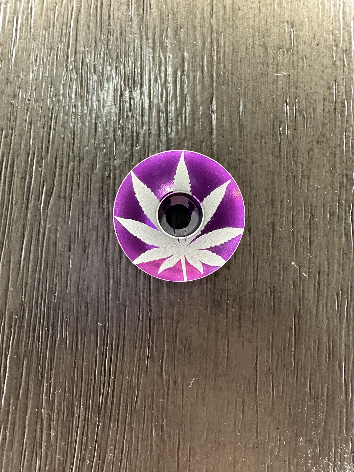 Cannabis Weed Pot Leaf Bicycle Headset Top Cap 1 1/8" Purple Stem Cap Bike