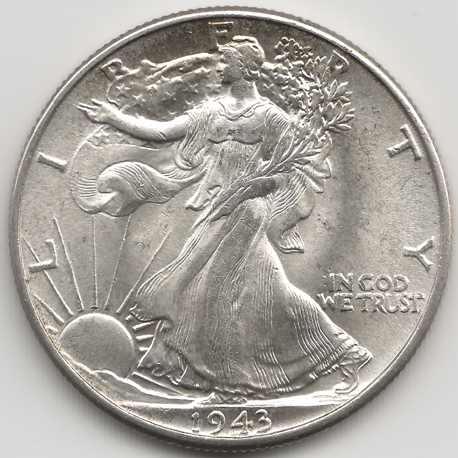 1943 Walking Liberty Half Dollar, MS