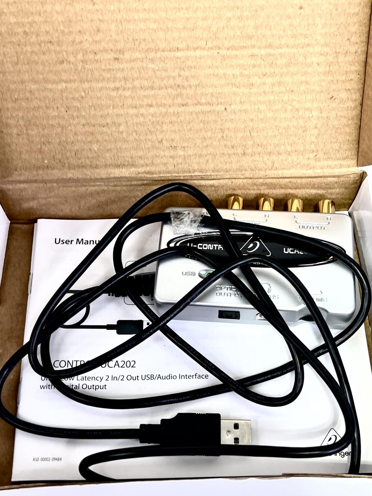 Behringer U-Control UCA202 USB Audio Interface with Box, Cable, and Manual