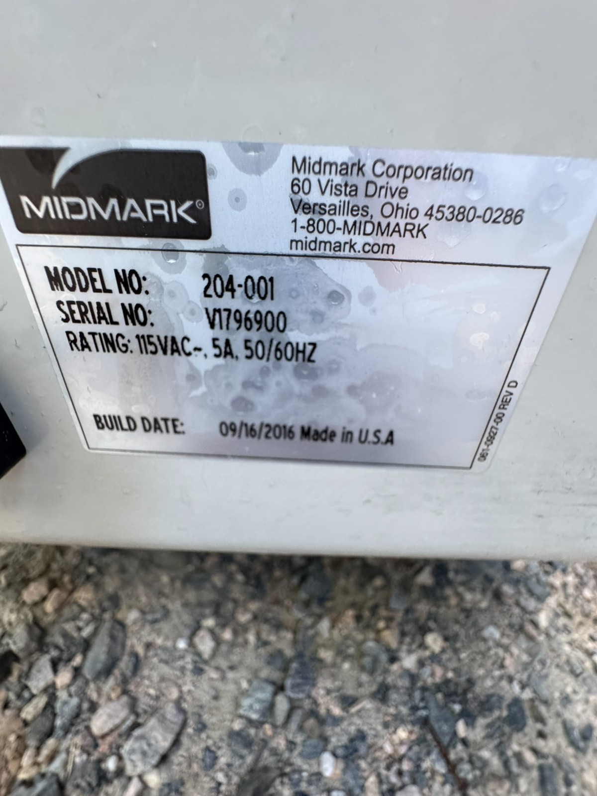 Midmark 204-001 Manual Exam Table
