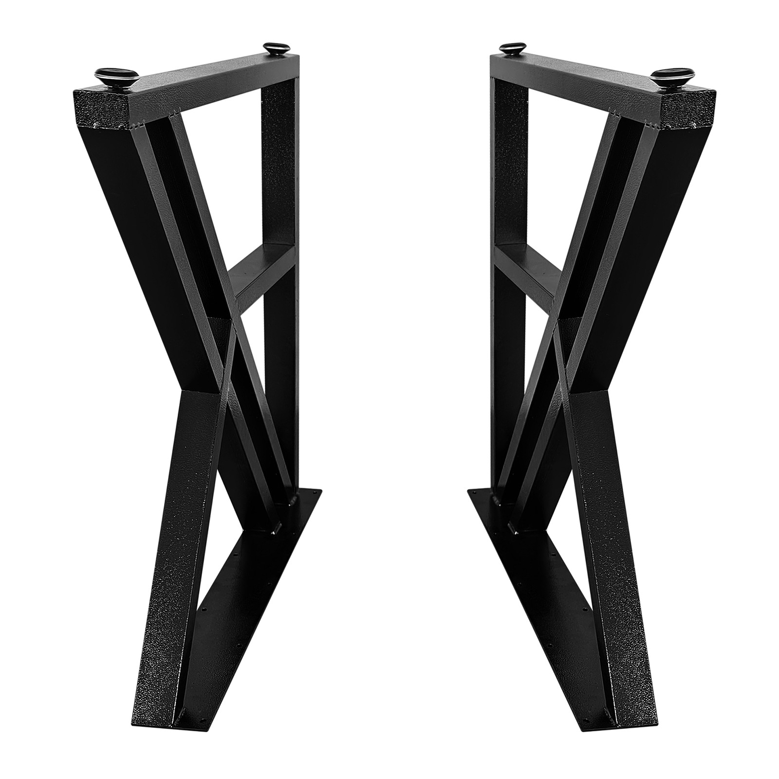 Set of 2 Metal Table Legs with Reinforced Geometric Shaped 28"H x 24"W