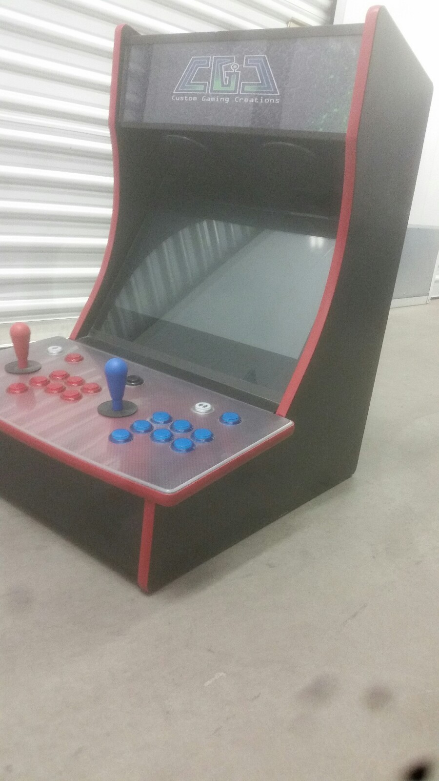 Arcade Bartop Tabletop *New* Custom 2 Player Fully Loaded LED Buttons Red Blue