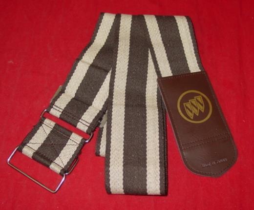 RARE Vintage BUICK Luggage Strap & ID Tag - Brown & Tan - Unused Address Tag