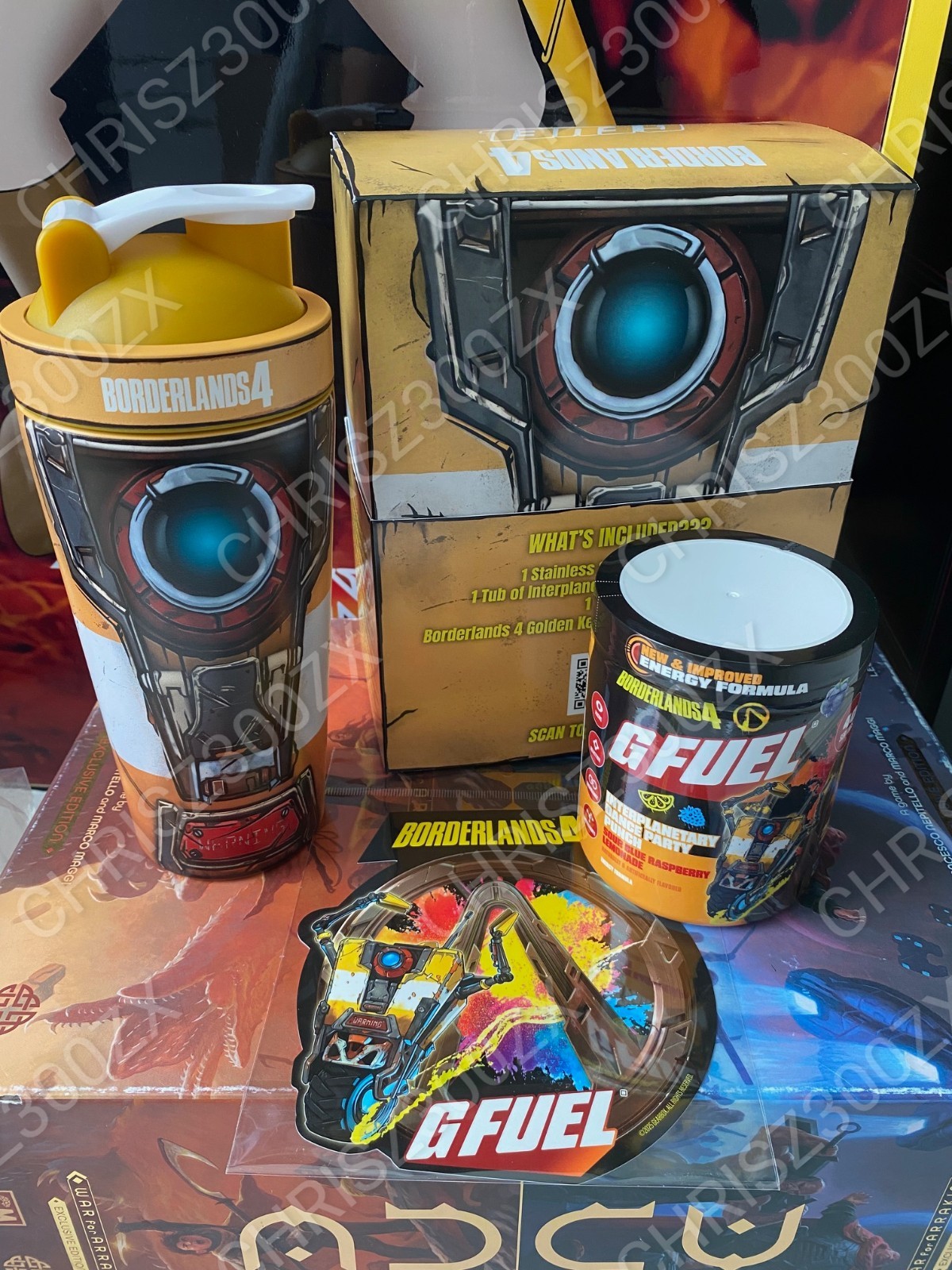 GFUEL Borderlands 4 Dance Party Claptrap Collector's Box Metal Shaker Tub G FUEL