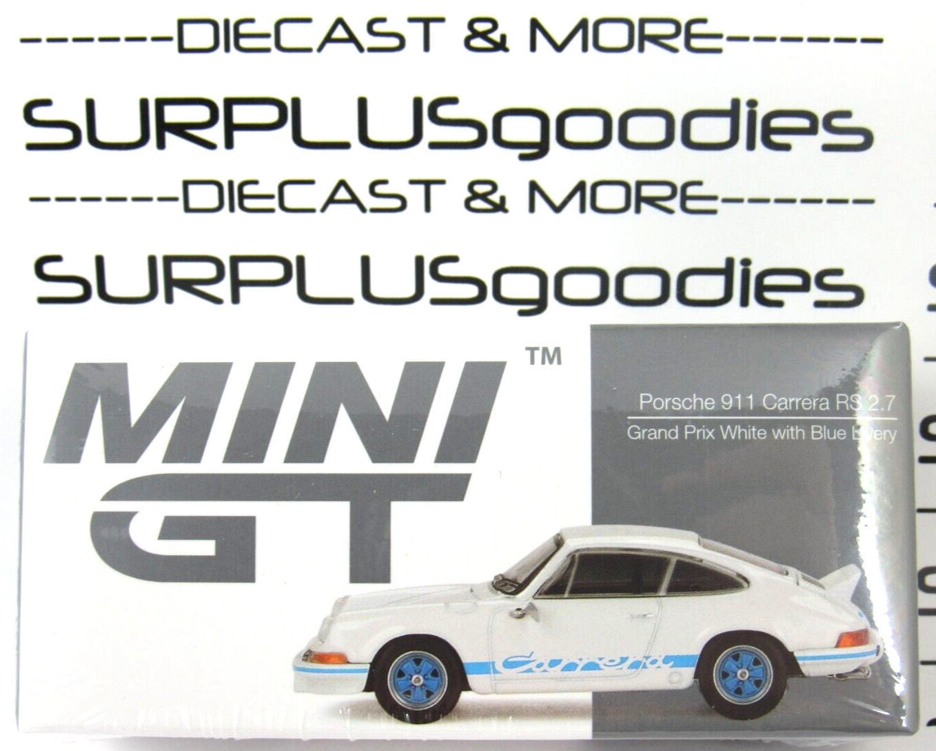 2025 Mini-GT Overseas Edition: White PORSCHE 911 CARRERA RS 2.7 Item #MGT00715-L