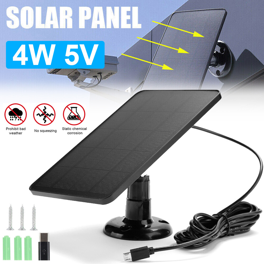 4W USB Solar Panel for Security Camera for Rechargeable Battery Powered Camera