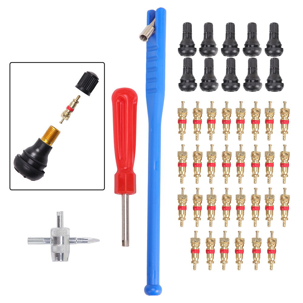 43pcs Set Valve Stem Puller Tool Installer Car Tire Plug Remover Core Repair US