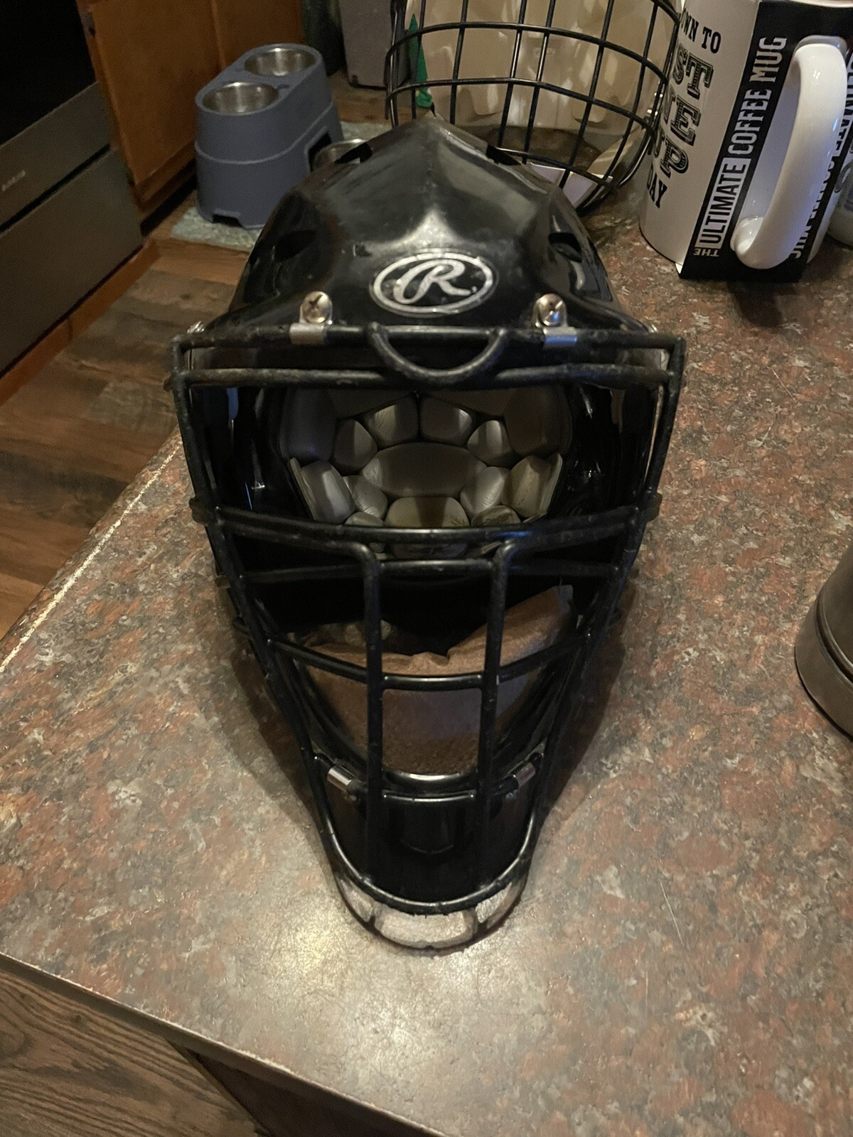 Rawlings Coolflo Player Umpire Hockey Style Helmet BB SB Catchers Adult L CFP1