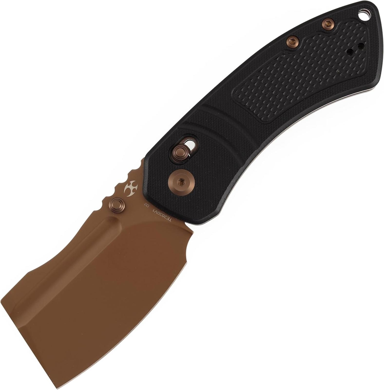 KANSEPT Korvid V. TE2030V1, Rose Gold Coated D2 Blade, Black G10, Crossbar Lock