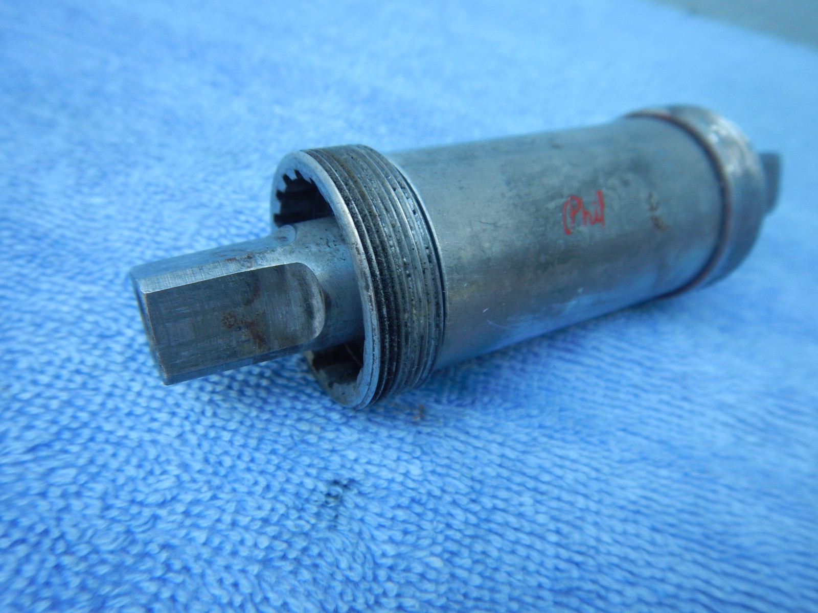 Phil Wood ISO Vintage Bottom Bracket 118mm w/ English Mounting Rings Cups 73mm