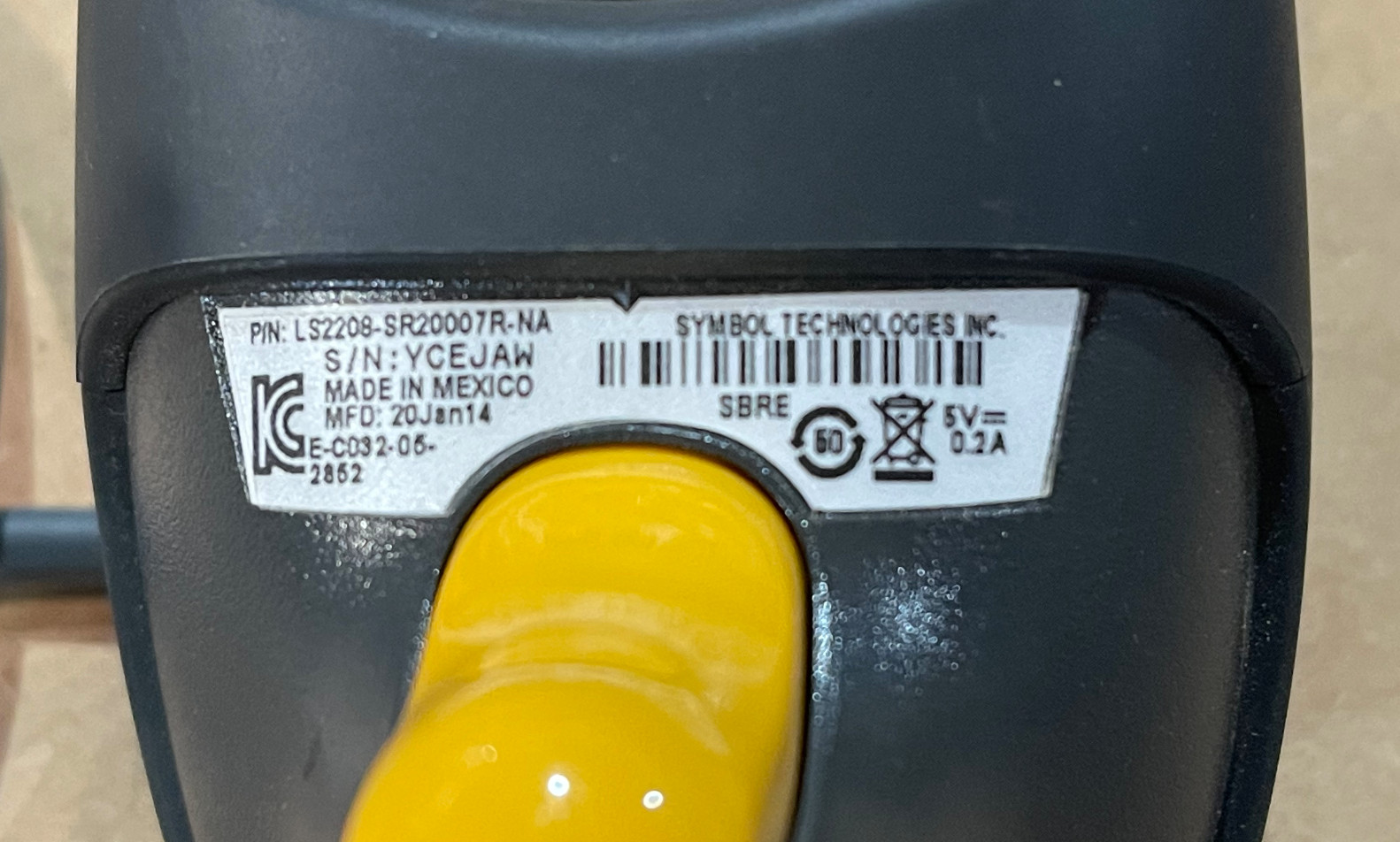Zebra LS2208 Barcode Scanner - LS2208-SR20007R-NA