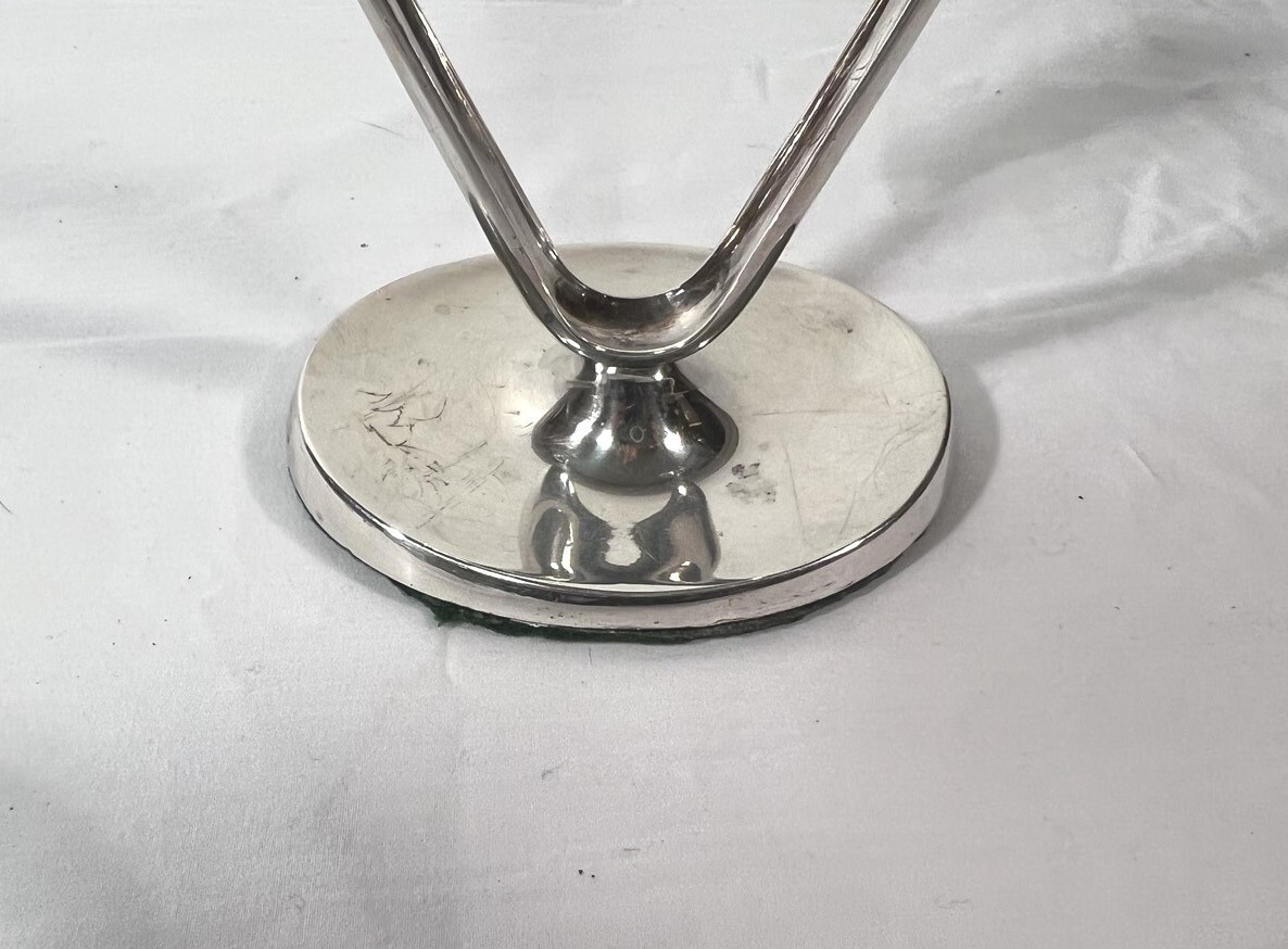 Cohr Denmark Alta Silverplate Candleholder Mid Century Modern Danish Signed