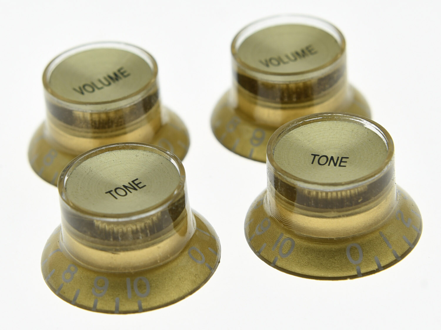 Gold W/ Gold Reflector Knobs Top Hat Guitar Knobs fits LP/SG Epi