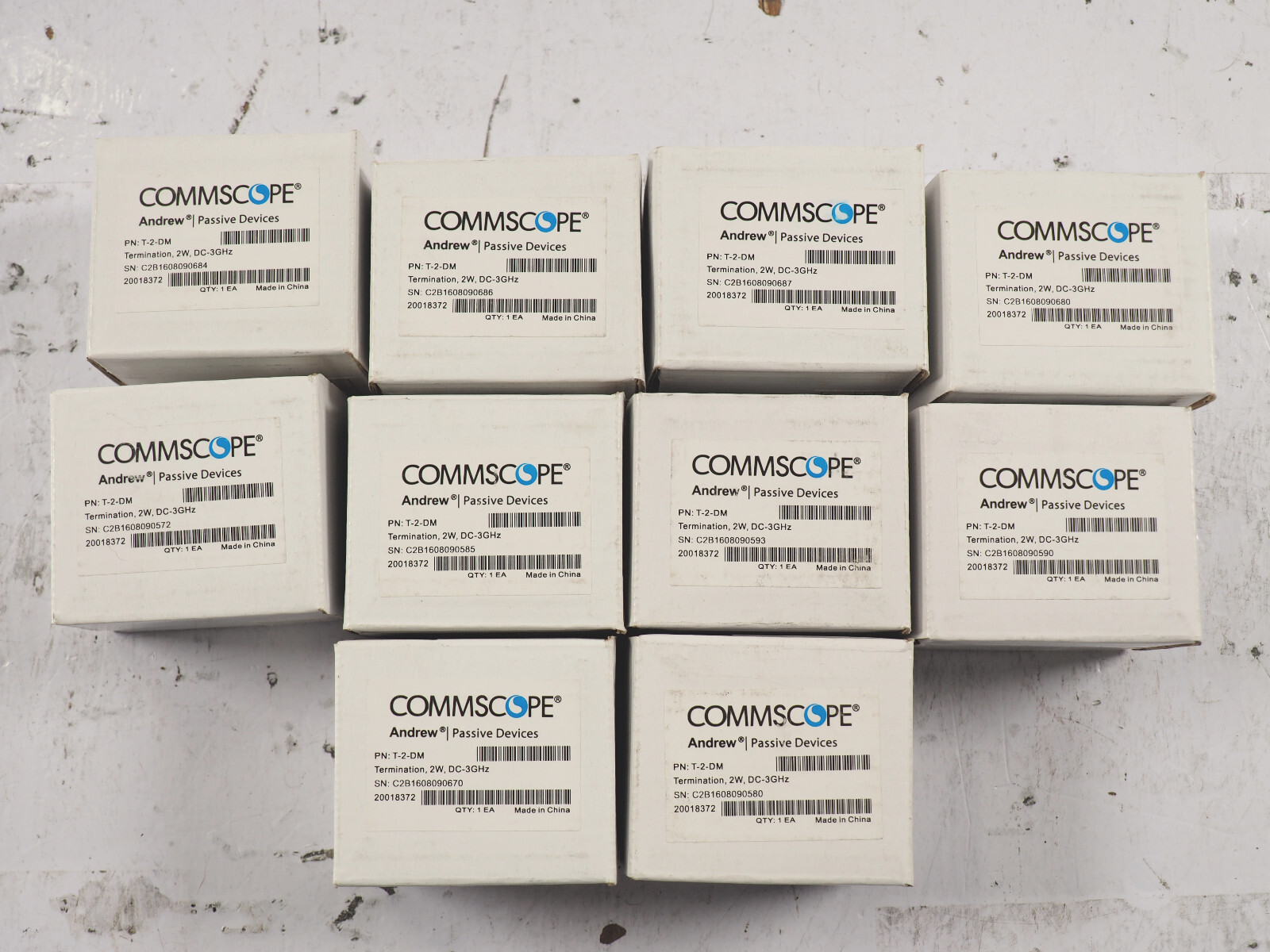 Lot of 10 Commscope Andrew T-2-DM DIN Male Termination Load 2W DC-3GHz 50Ohm 42E