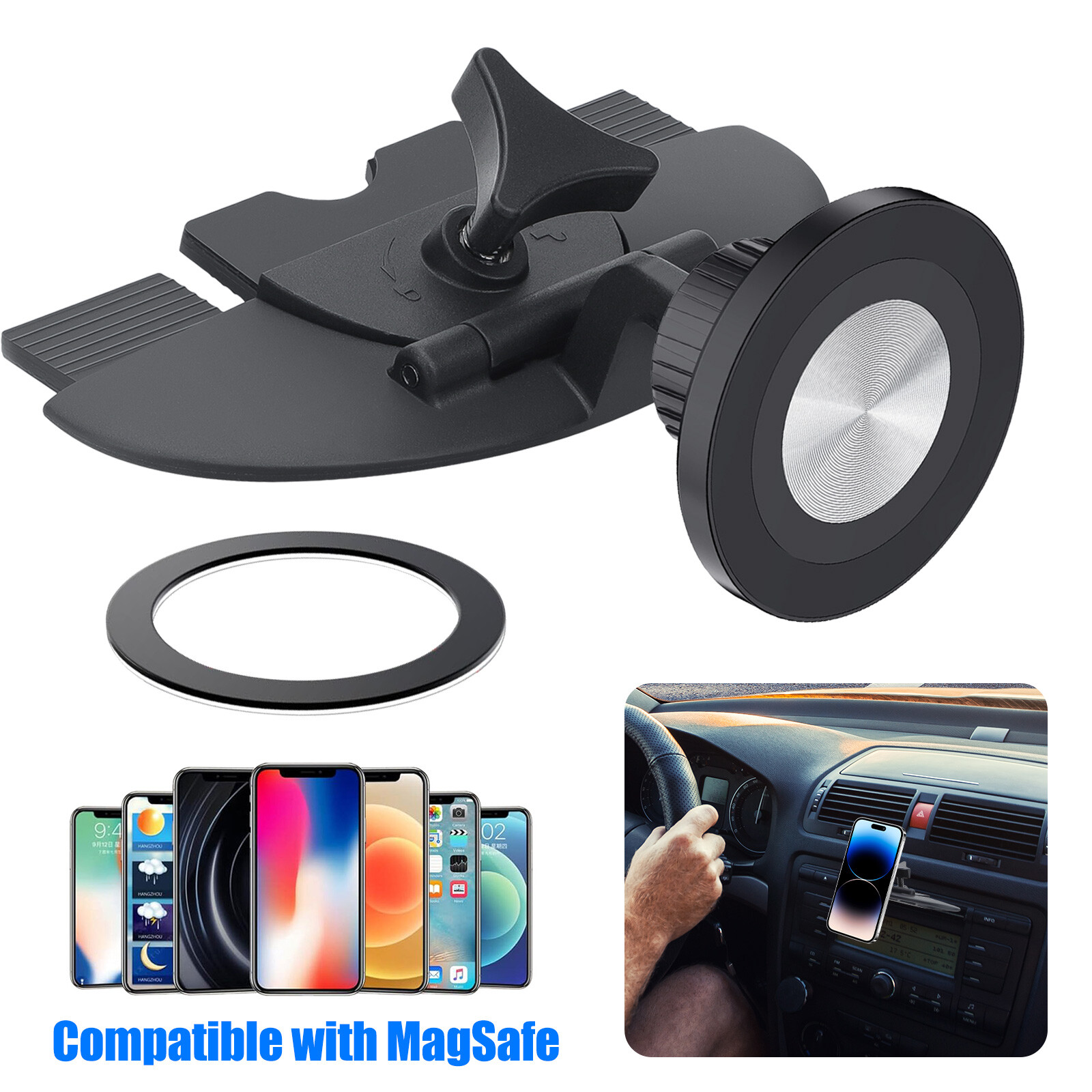 CD Slot Car Phone Mount Holder Universal Magnetic Stand for iPhone MagSafe Case