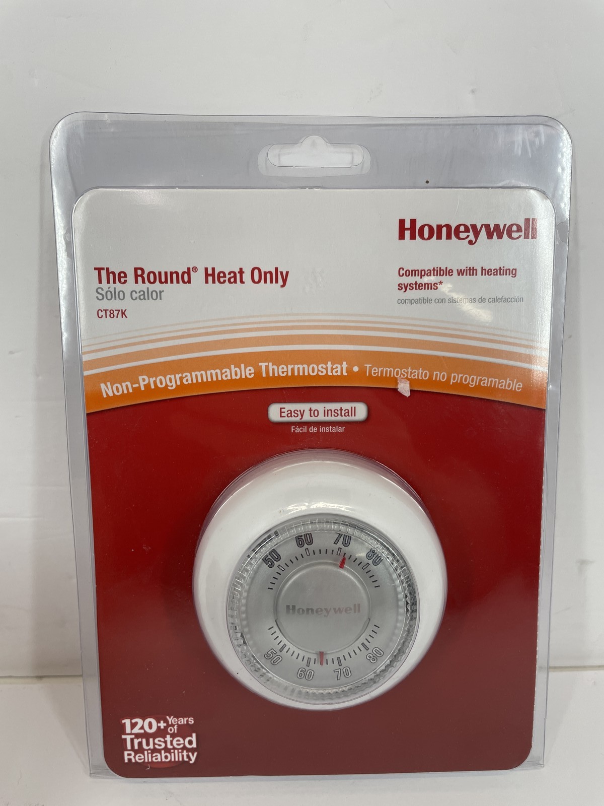 Honeywell CT87K The Round Heat Only Non-Programmable Thermostat White
