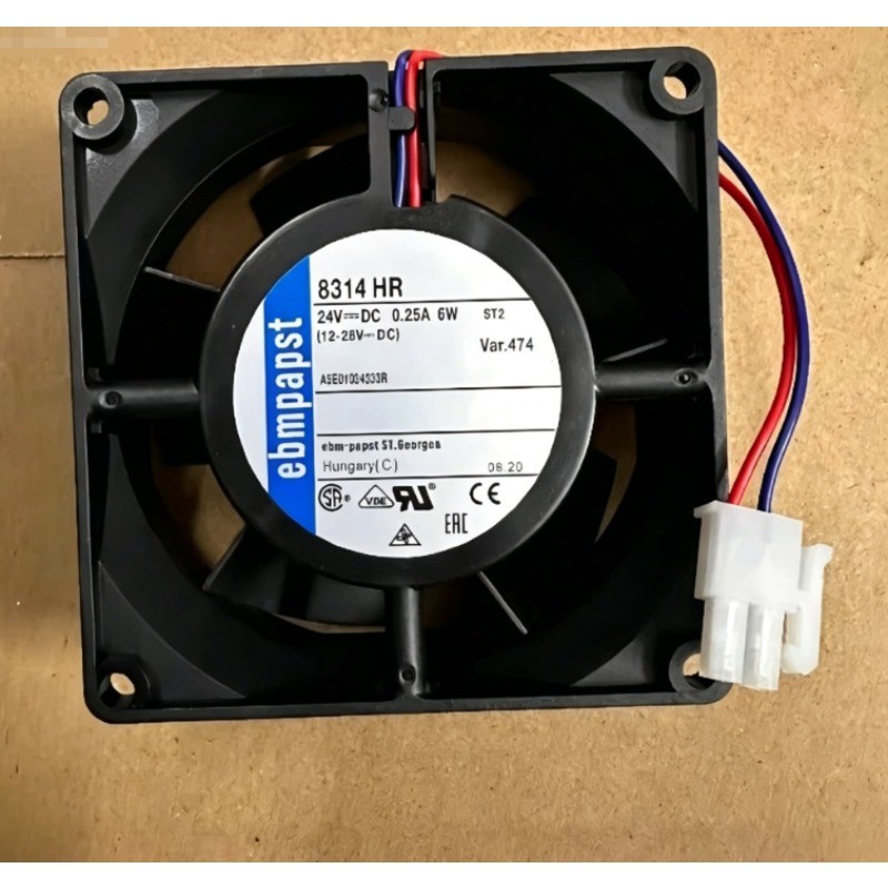 Ebmpapst 8314HR Axial Fan DC 24V 80*80*32MM 6W 0.25A 2-wire Inverter Cooling Fan