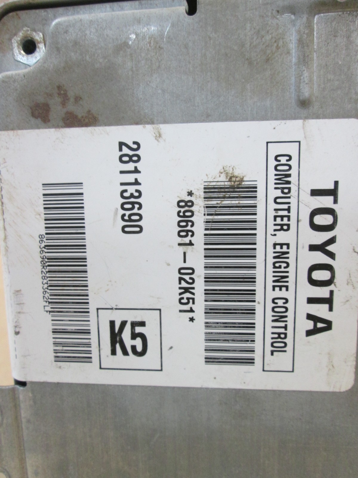 05 06 07 Toyota Corolla Engine Control Module Computer ECM ECU 89661-02K51