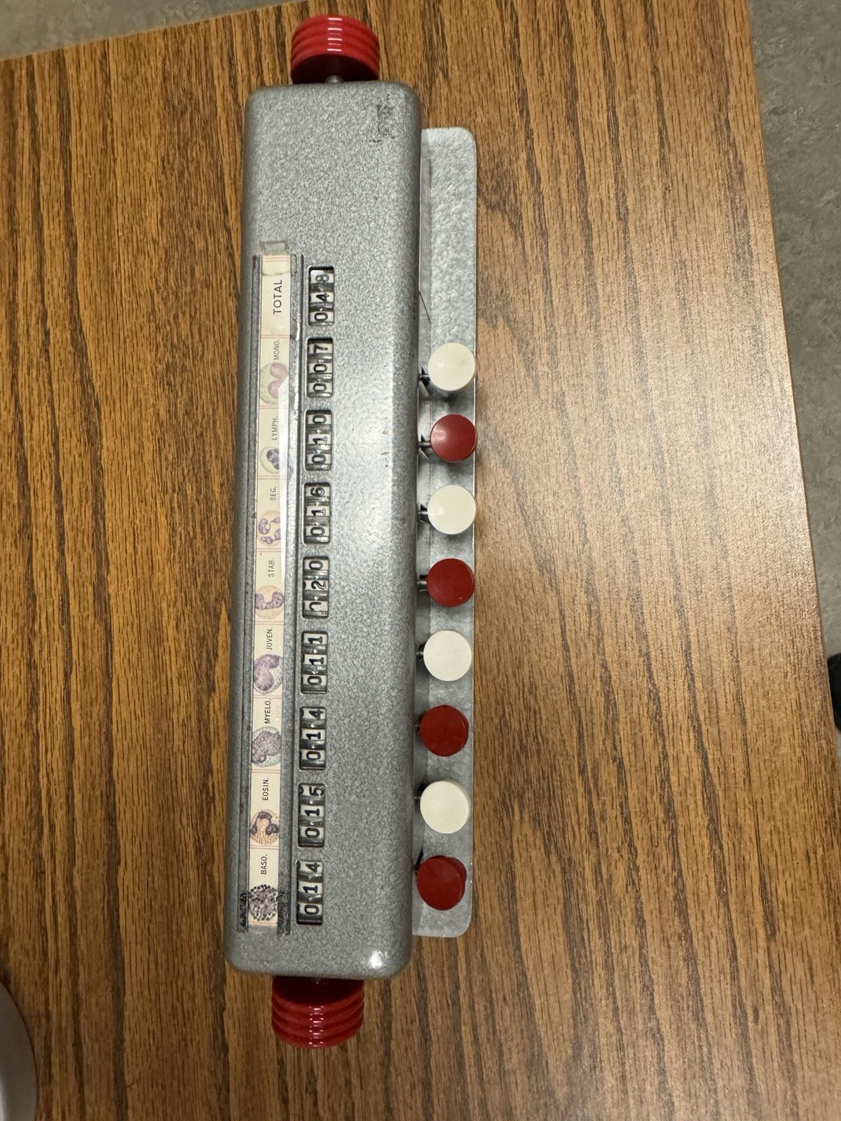 Vintage Top Quality 8-Key Laboratory Counter From Clay Adams U.S.A.