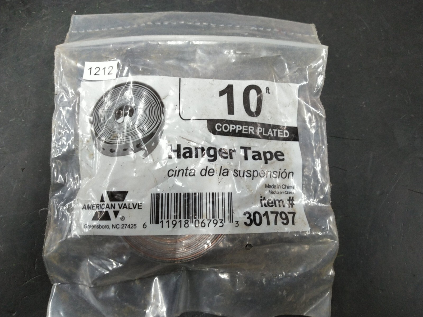 American Valve 301797 10 ft Hanger Tape Copper Plated