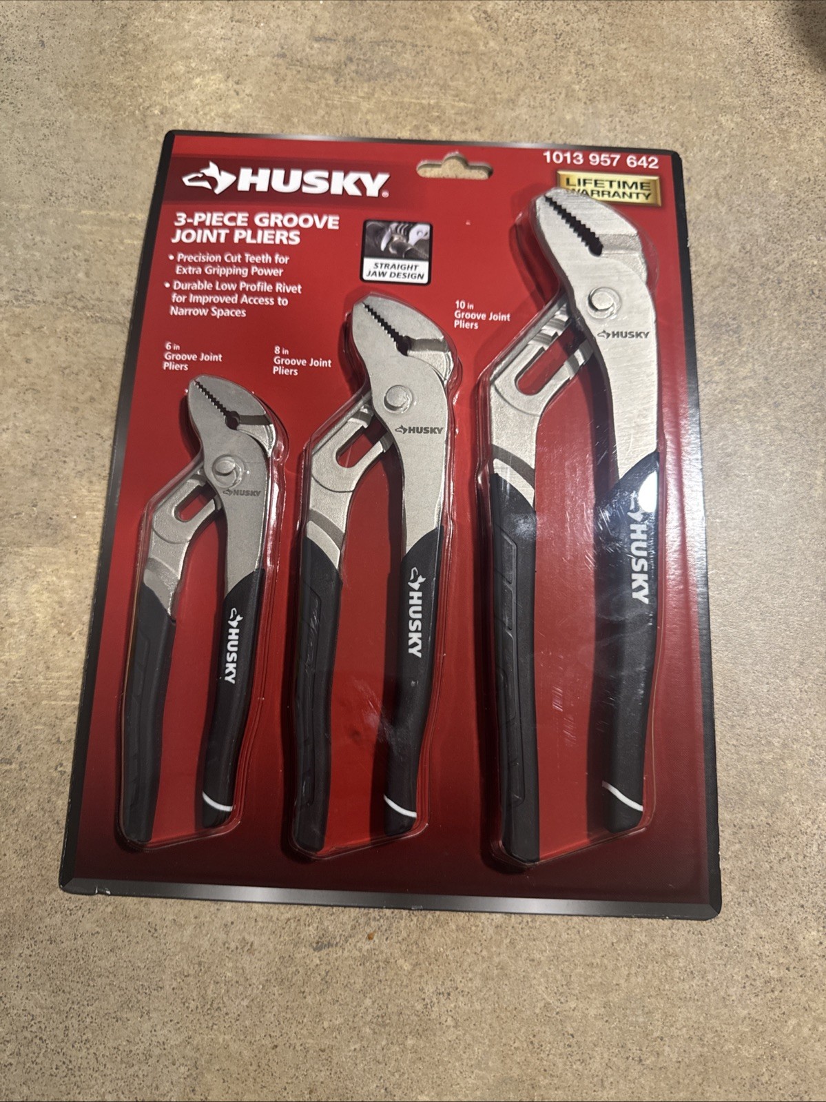 HUSKY 3-Piece Groove Joint Pliers Set 6" 8" 10" 1013 957 642 New