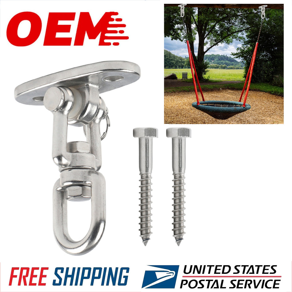 Stainless Steel Heavy Duty Swing Hangers 360° Swivel Swing Set Hooks for Yoga