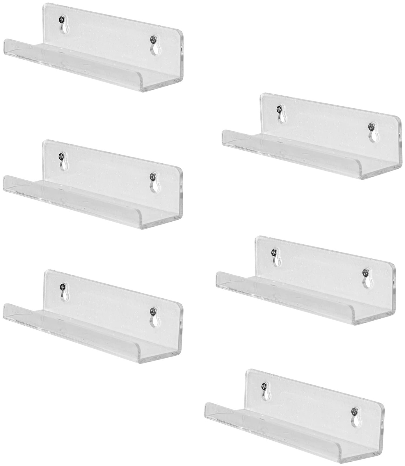 6 Pack 7 Inch Vinyl Shelf,Acrylic Invisible Kids Floating Bookshelf for Kids ...
