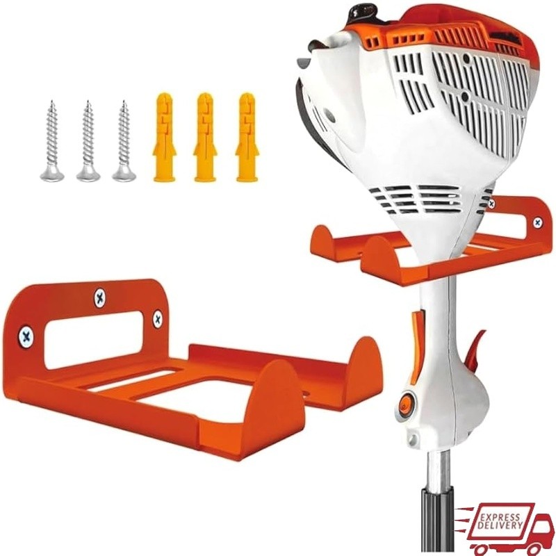 Heavy Duty Wall Mount Weedeater Rack Stainless Steel Trimmer Holder Garage Tool