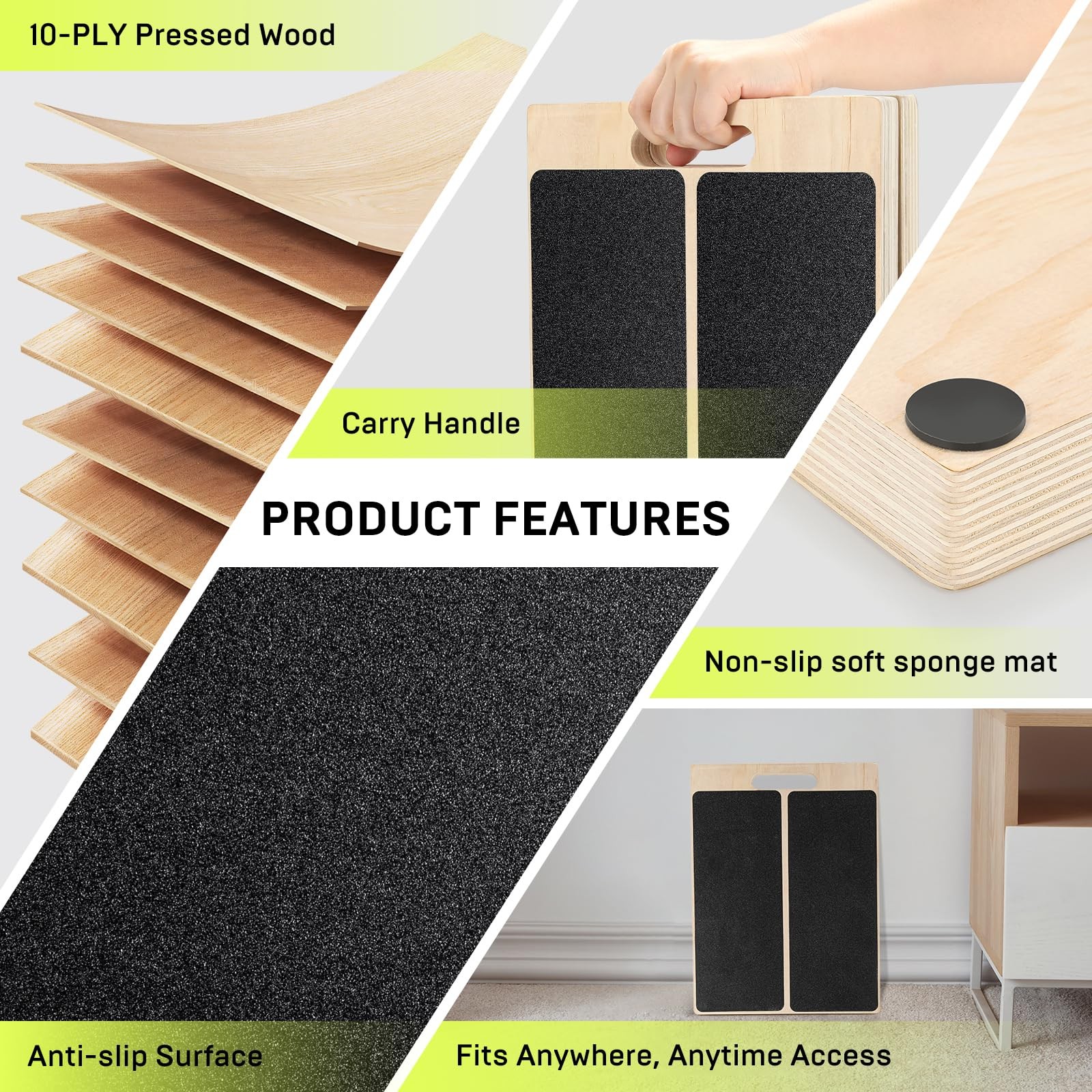 Slant Board for Physical Therapy, 6 Angle Adjustable Calf Stretcher with Trai...