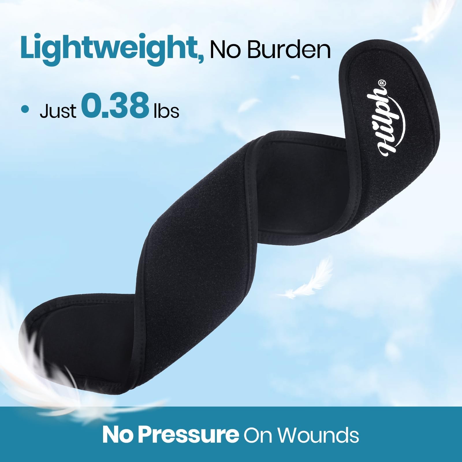 Hilph Neck Ice Pack Wrap for Tonsillectomy Full Coverage, Black