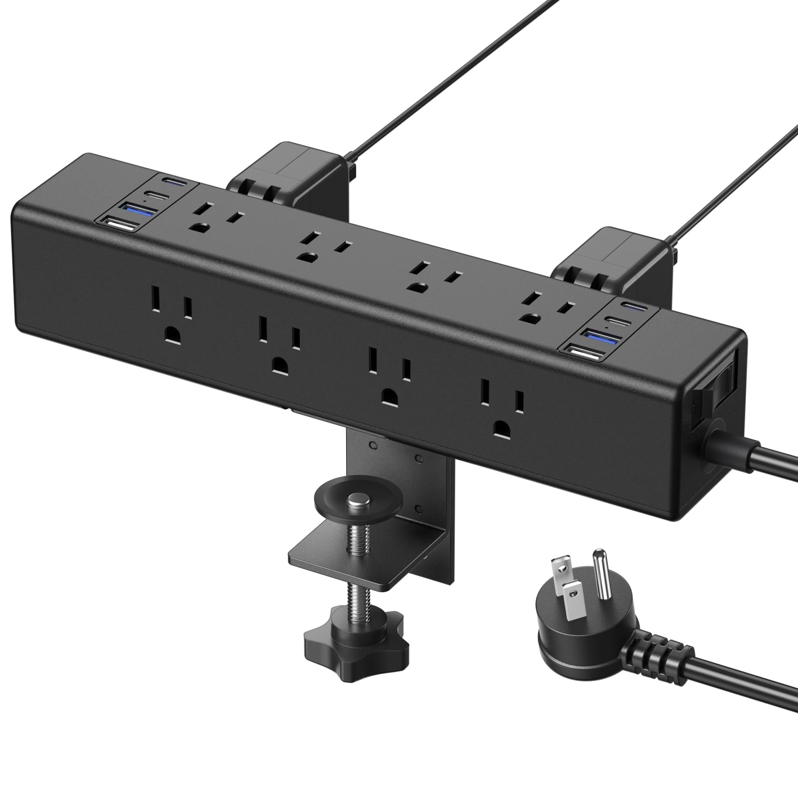 Desk Outlet Station 20w Usb C Port. 12 Outlet Desktop Clamp Power Strip Surge Pr