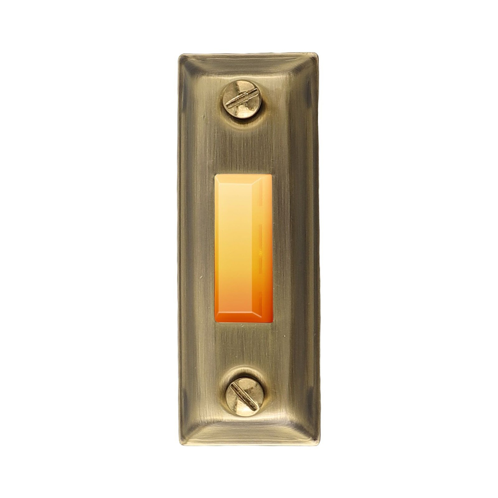 Wall Mounted Antique Brass Lighted Door Bell Push Button Sturdy Material