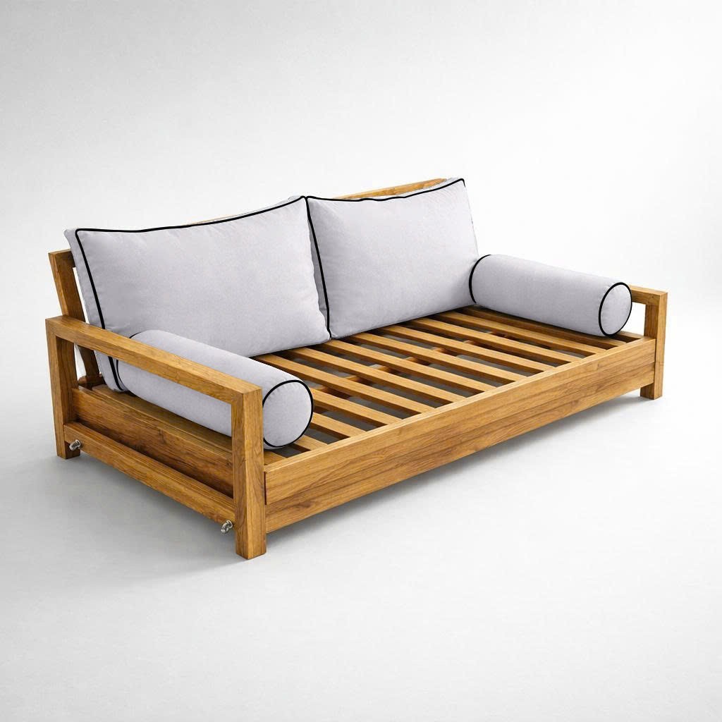 |COVER ONLY| STYLE 2 Full Bolster Pillow Daybed Porch Swing Contrast Trim AD105