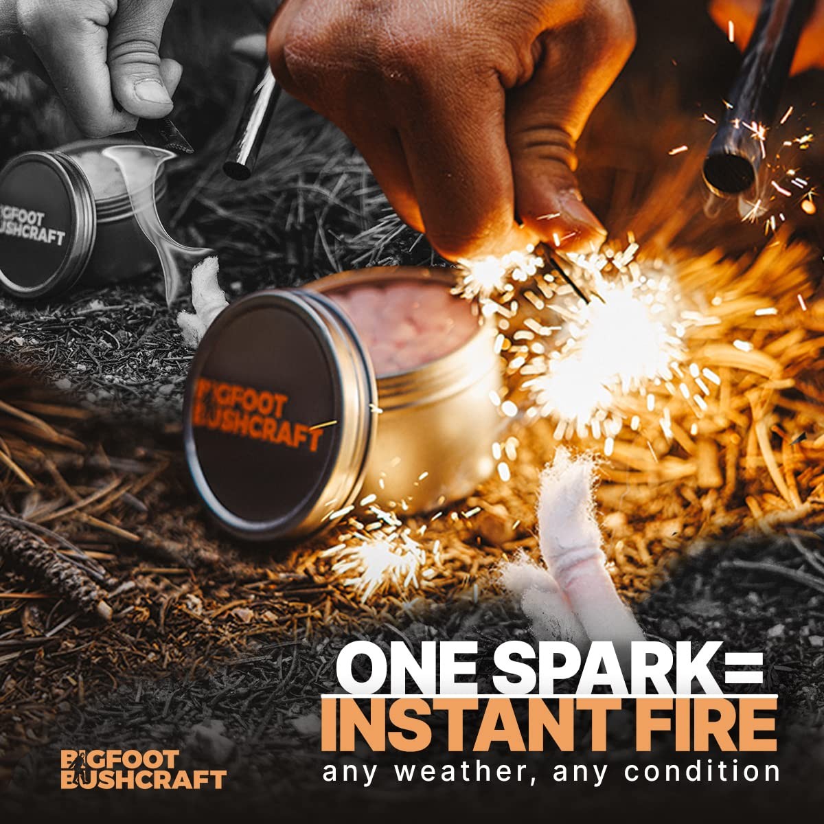 Complete Emergency Fire Starter Kit Waterproof Windproof 5+ Minute Burn Includes