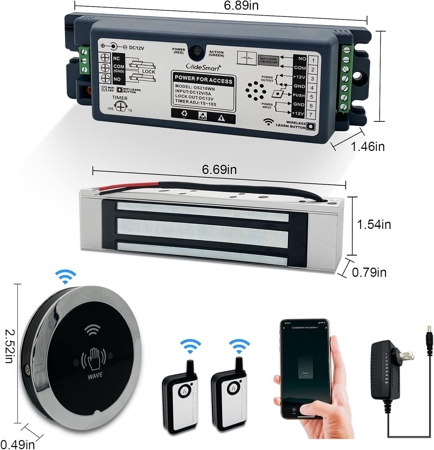 WiFi Magnetic Door Lock System Kit Wireless Remote App Touchless Control
